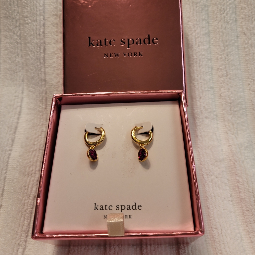 Disc huggie hoop earrings KATE SPADE NEW YORK - NEW! - Picture 4 of 7
